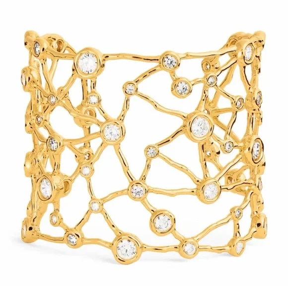 Alexis Bittar Asterales Gold Celestial Wide Cuff Bracelet - Picture 7 of 12